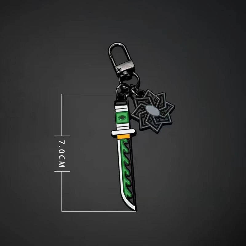 Demon Slayer Kanroji Mitsuri Tokitou Muichirou Iguro Obanai High Value Creative Metal Keychain Boy Backpack Pendant Decoration