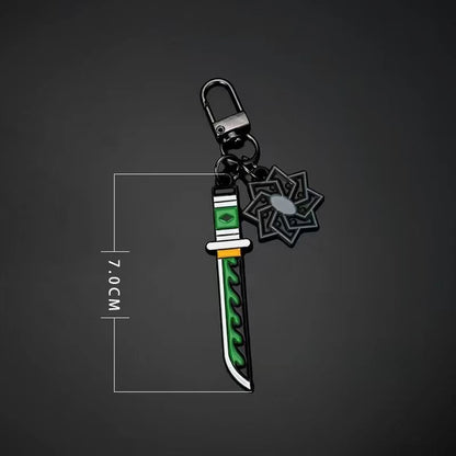 Demon Slayer Kanroji Mitsuri Tokitou Muichirou Iguro Obanai High Value Creative Metal Keychain Boy Backpack Pendant Decoration