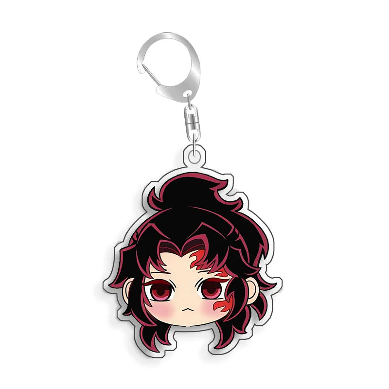 For Demon Slayer Daki Akaza Gyutaro Kokushibo Douma Obanai Iguro Acrylic Selfmade Cartoon Anime Keychain Pendant Toy Gift 5cm
