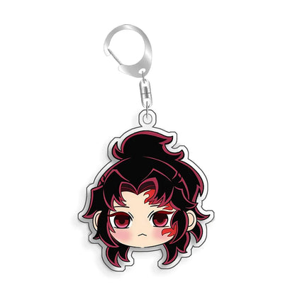For Demon Slayer Daki Akaza Gyutaro Kokushibo Douma Obanai Iguro Acrylic Selfmade Cartoon Anime Keychain Pendant Toy Gift 5cm