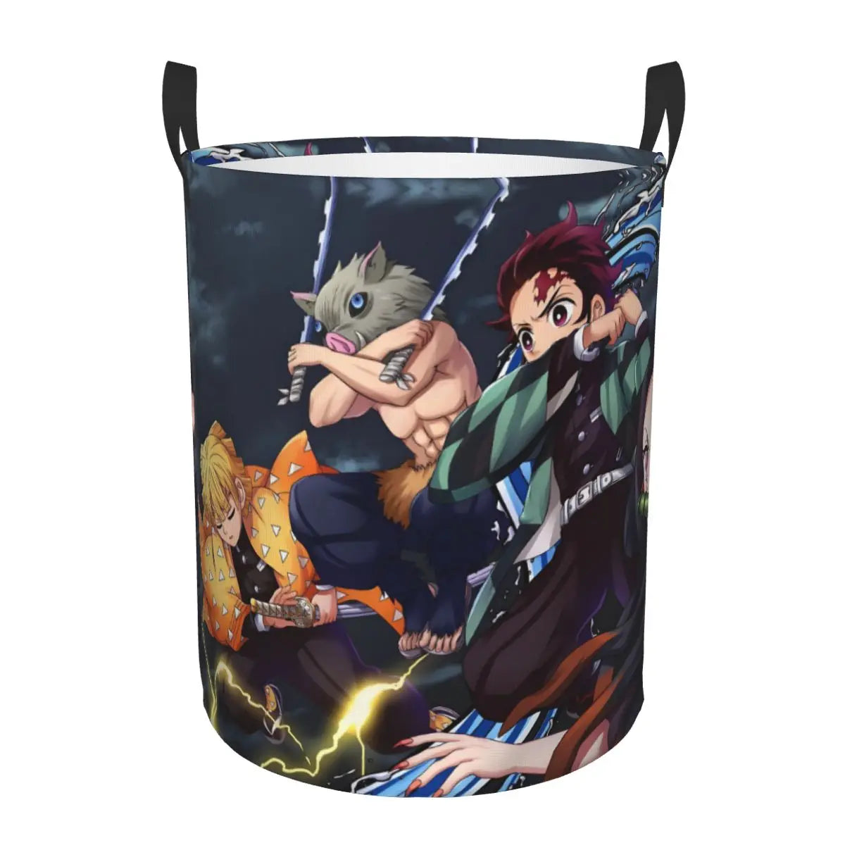 Custom Demon Slayers Anime Laundry Basket Collapsible Kimetsu No Yaiba Toy Clothes Hamper Storage Bin for