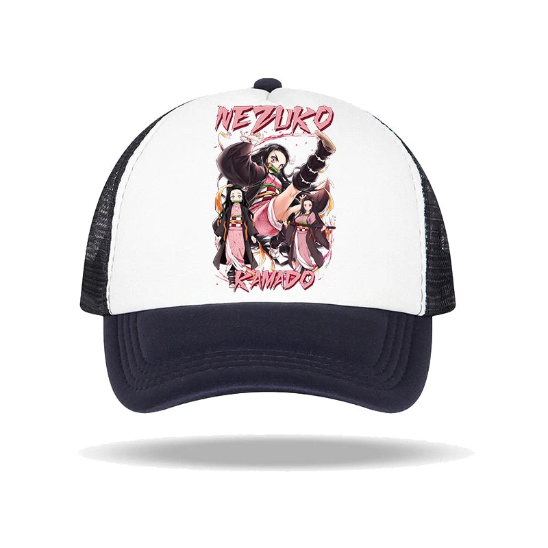 Kids Adults Baseball Caps Demon Slayer Infinity Castle Anime Character Print Sun Hat Cartoon Summer Adjustable Pointy Hats Gifts