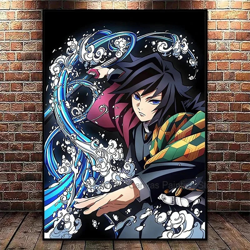 Japanese Anime Demon Slayer Wall Art Poster Nezuko and Tanjiro Home Decor Prints Living Room Bedroom Canvas Painting Mural Gifts