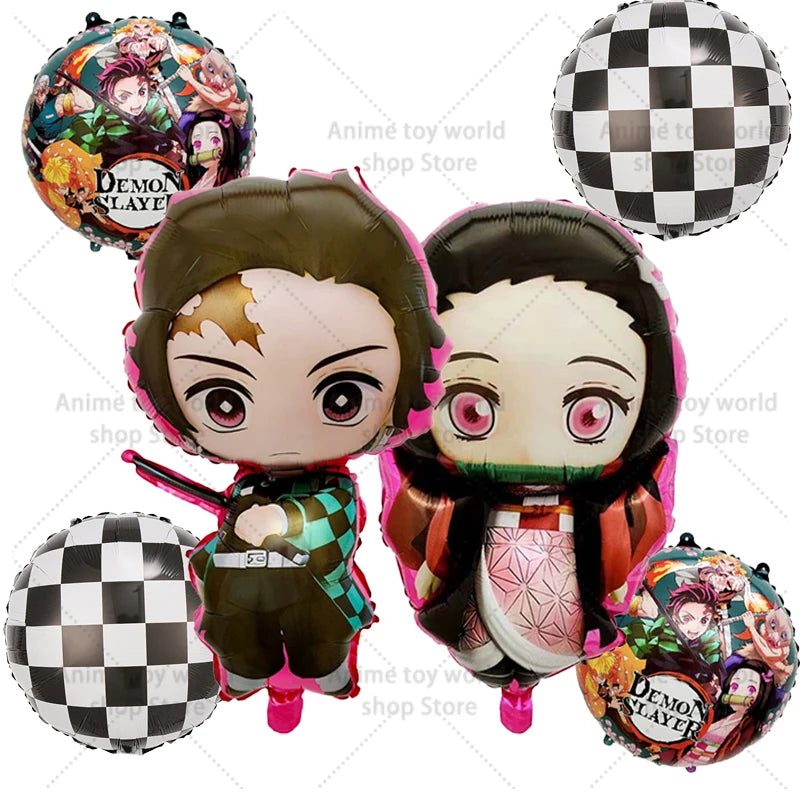 Demon Slayer Boy Foil Balloon Party Decoration Anime Cartoon Figure Decorative Ballons Photo Props Ornaments Toy Birthday Gift