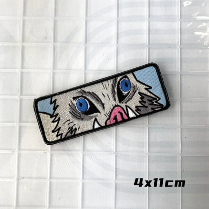 Japanese Anime Character Morale Badge Zaomen Tanjiro Embroidered Hook and Loop Patches Tactical Backpack Decoration Sticker