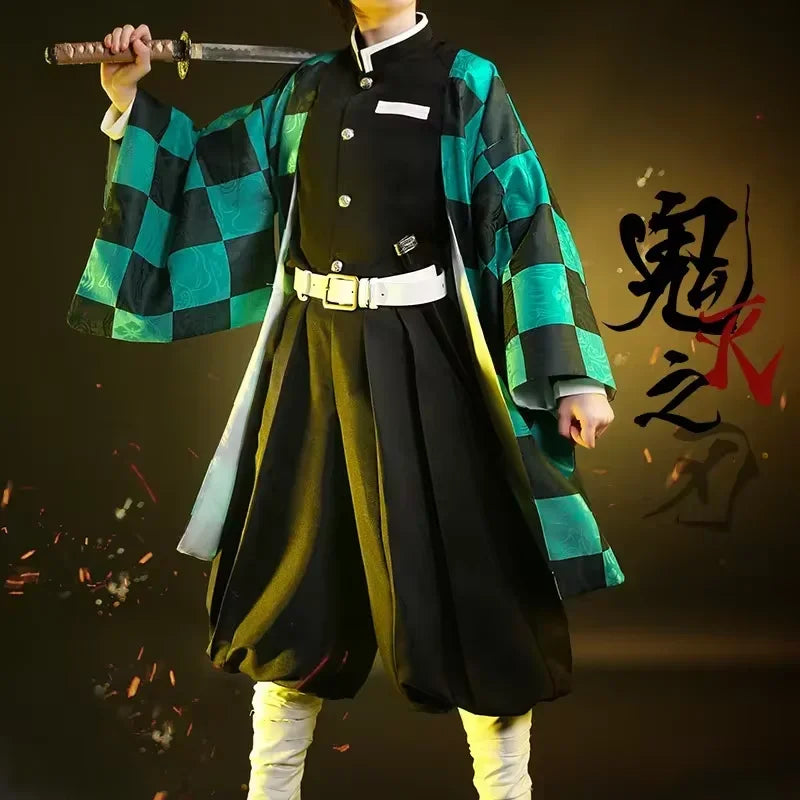 Anime Tanjirou Kamado Cosplay   Cosplay Costume Wig Mask Kimono Cloak halloween Uniform Adult  2026