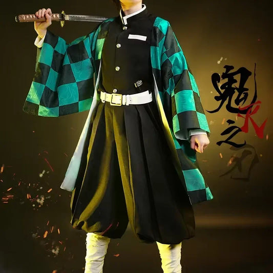 Anime Tanjirou Kamado Cosplay   Cosplay Costume Wig Mask Kimono Cloak halloween Uniform Adult  2026