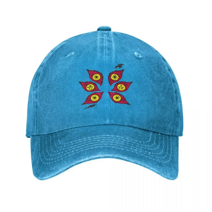 Demon Slayers Kokushibo Baseball Cap Vintage Distressed Washed Anime Comic Sun Cap Unisex Outdoor Activities Adjustable Hats Cap