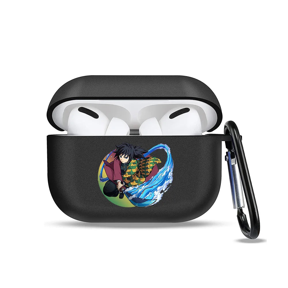 Anime Demon Slayer Earphone Protective Case for Apple AirPods 1 3 4 Pro 2 Bluetooth Earphones Protective Shell Cover Toys Gifts