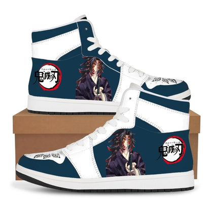 Anime Demon Slayer Sneakers Kochou Shinobu High-Top Sports Shoes Couples Cartoon Board Shoes Student Leisure Shoes Festival Gift