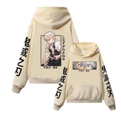 Demon Slayer Anime Hoodie Shinazugawa Sanemi Print Hooded Men Women Clothes Casual Loose Streetwear Harajuku Unise