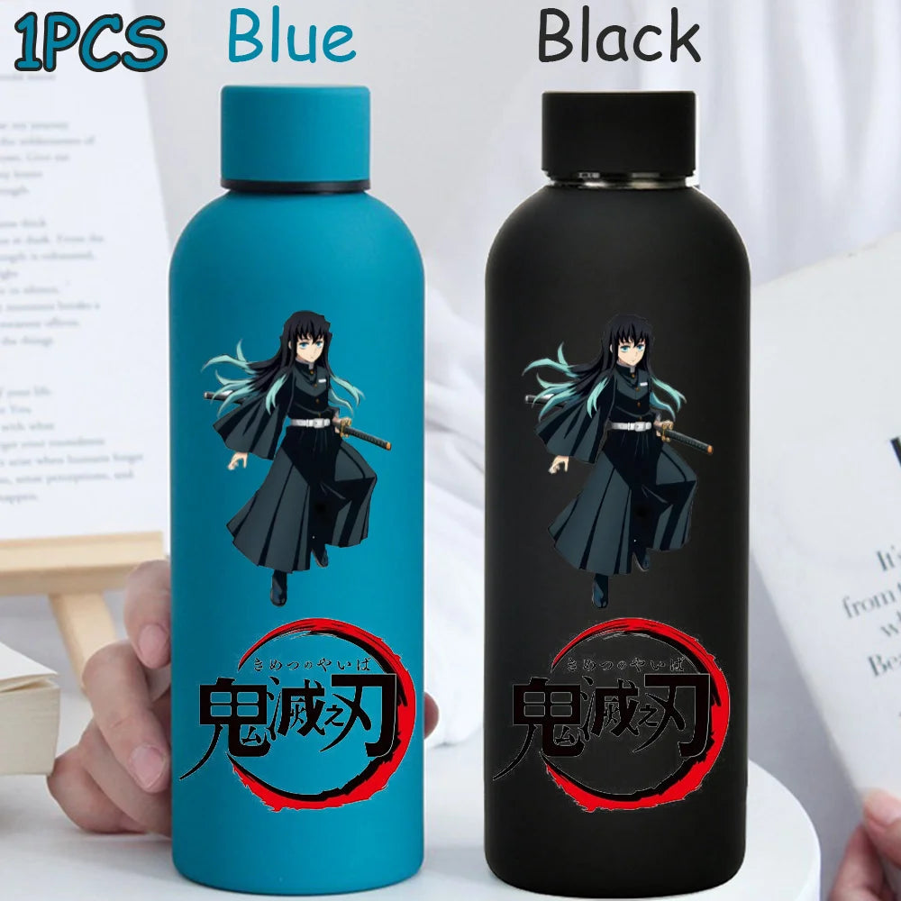 Kimetsu No Yaiba 500ML Insulated Water Cup Game Anime Character Paint Small Mouth Bottle Cartoon Large Capacity Drinking Cup