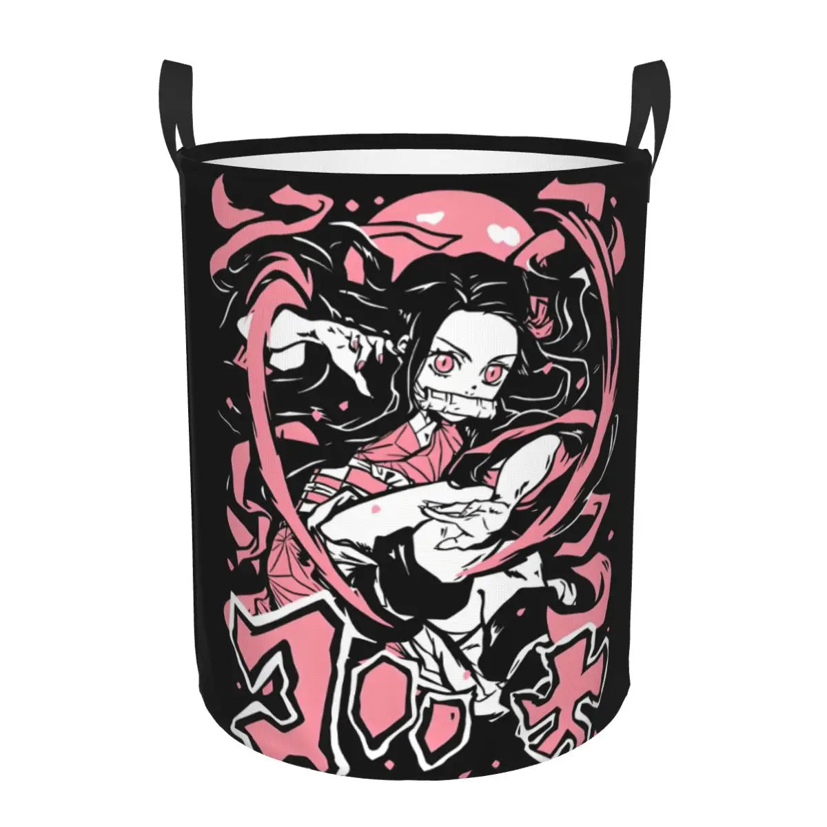 Custom Demon Slayers Anime Laundry Basket Collapsible Kimetsu No Yaiba Toy Clothes Hamper Storage Bin for