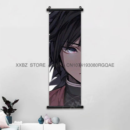 Demon Slayer Scroll Pictures Anime Poster Kochou Shinobu Home Decor Prints Wall Art Canvas Hanging Painting For Living Room Gift