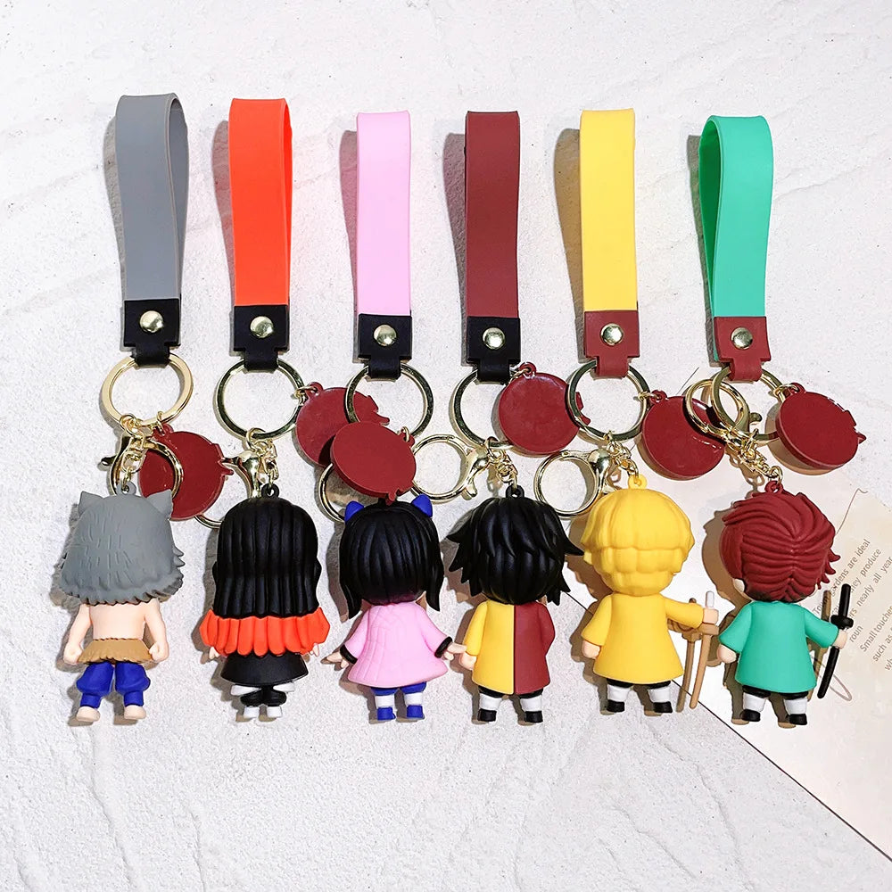 New Demon Slayer Kimetsu No Yaiba Blade of Ghost Keychain Cute Bag Pendant Car key Pendant Fans Gift Anime Jewelry Accessories