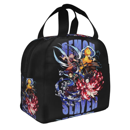 Demon Slayer Manga Anime Resuable Lunch Box for Women Waterproof Kimetsu no Yaiba Thermal Cooler Food Insulated Lunch Bag School