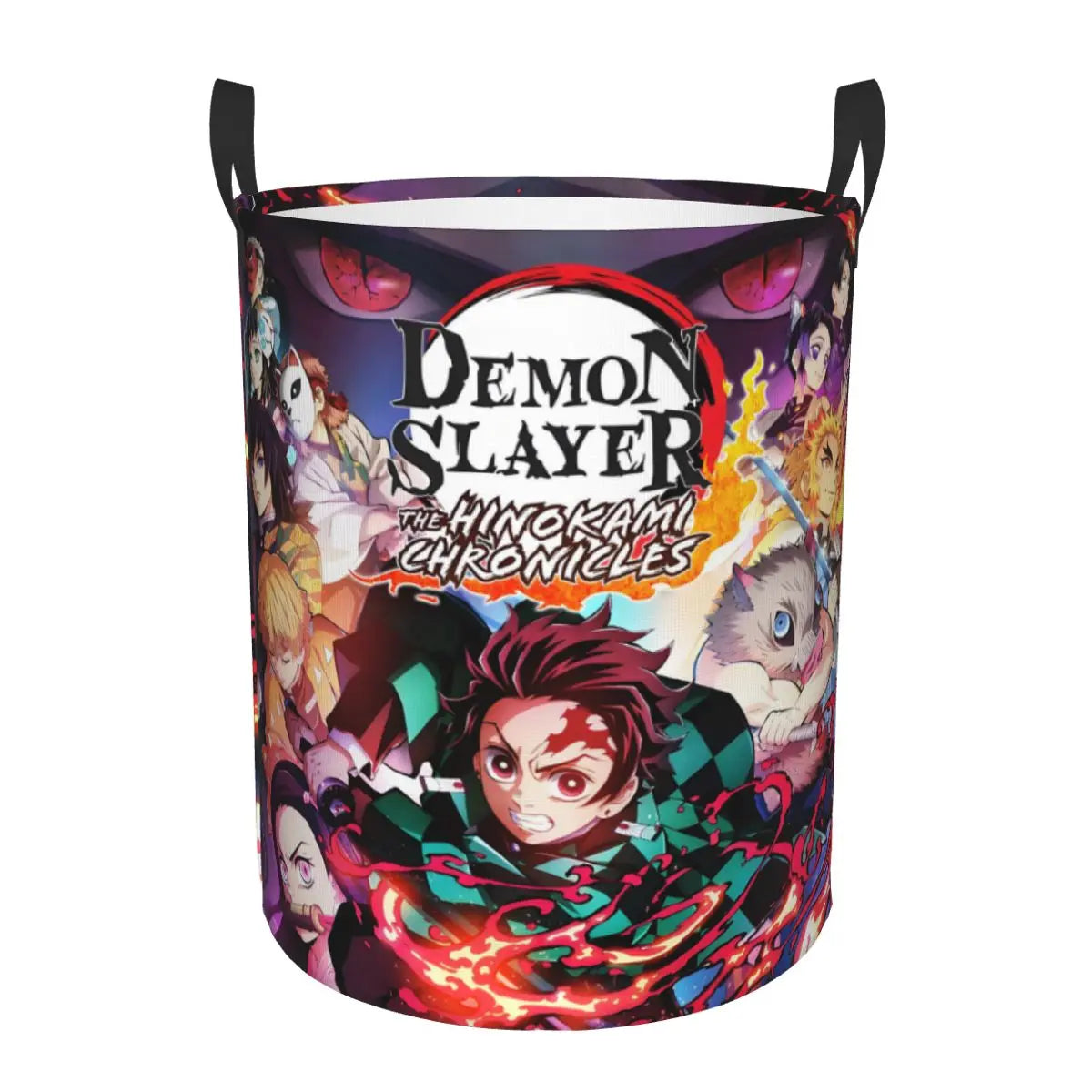 Custom Demon Slayers Anime Laundry Basket Collapsible Kimetsu No Yaiba Toy Clothes Hamper Storage Bin for