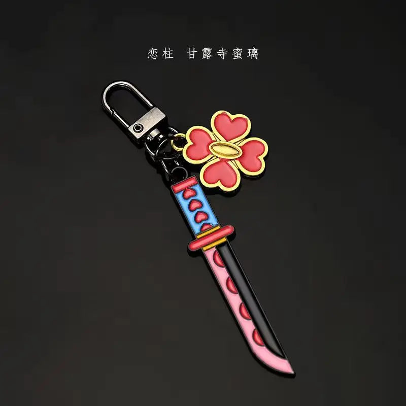 Demon Slayer Kanroji Mitsuri Tokitou Muichirou Iguro Obanai High Value Creative Metal Keychain Boy Backpack Pendant Decoration