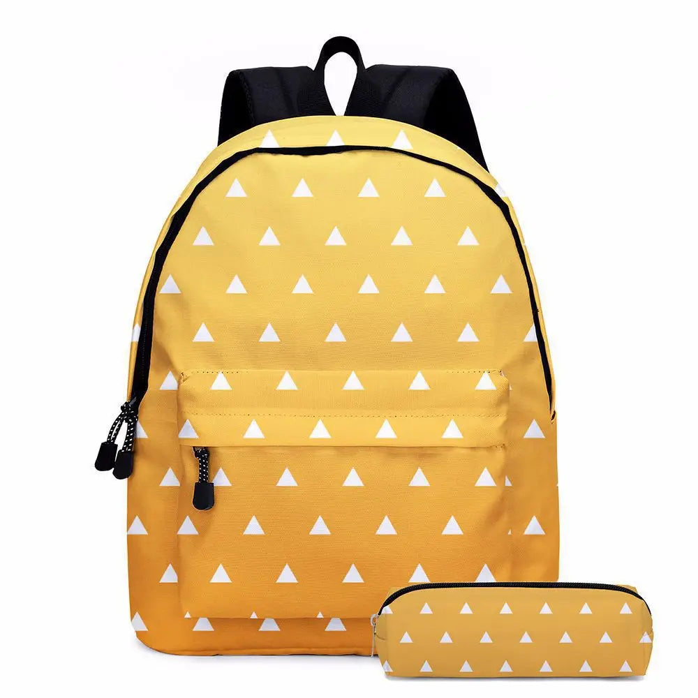 Anime Demon Slayer Series Tanjirou Nezuko Zenitsu Kochou Shinobu Backpack School Bag School Bag Student Pen Case Set Cute Gift