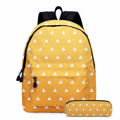 Anime Demon Slayer Series Tanjirou Nezuko Zenitsu Kochou Shinobu Backpack School Bag School Bag Student Pen Case Set Cute Gift