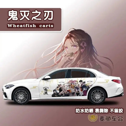 new Demon Slayer Sticker Car Body Decoration Car Clothes Diy Cute Kamado Tanjirou Kochou Shinobu Car Decoration Sticker Gift