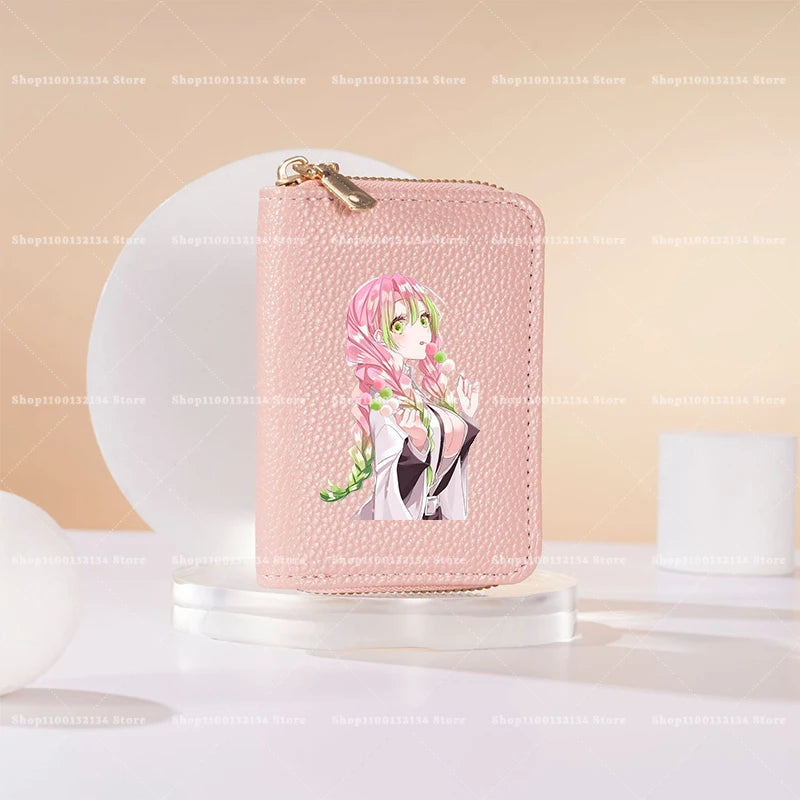 New Demon Slayer Wallet Woman Man Fashion Zipper Wallet Anime Cartoon Coin Purse Man Card Holder Fashion Money Bag Birthday Gift
