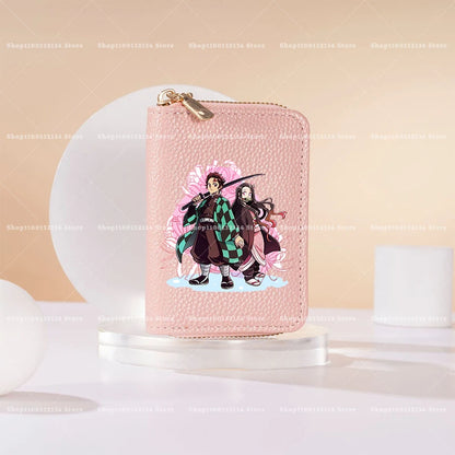 New Demon Slayer Wallet Woman Man Fashion Zipper Wallet Anime Cartoon Coin Purse Man Card Holder Fashion Money Bag Birthday Gift