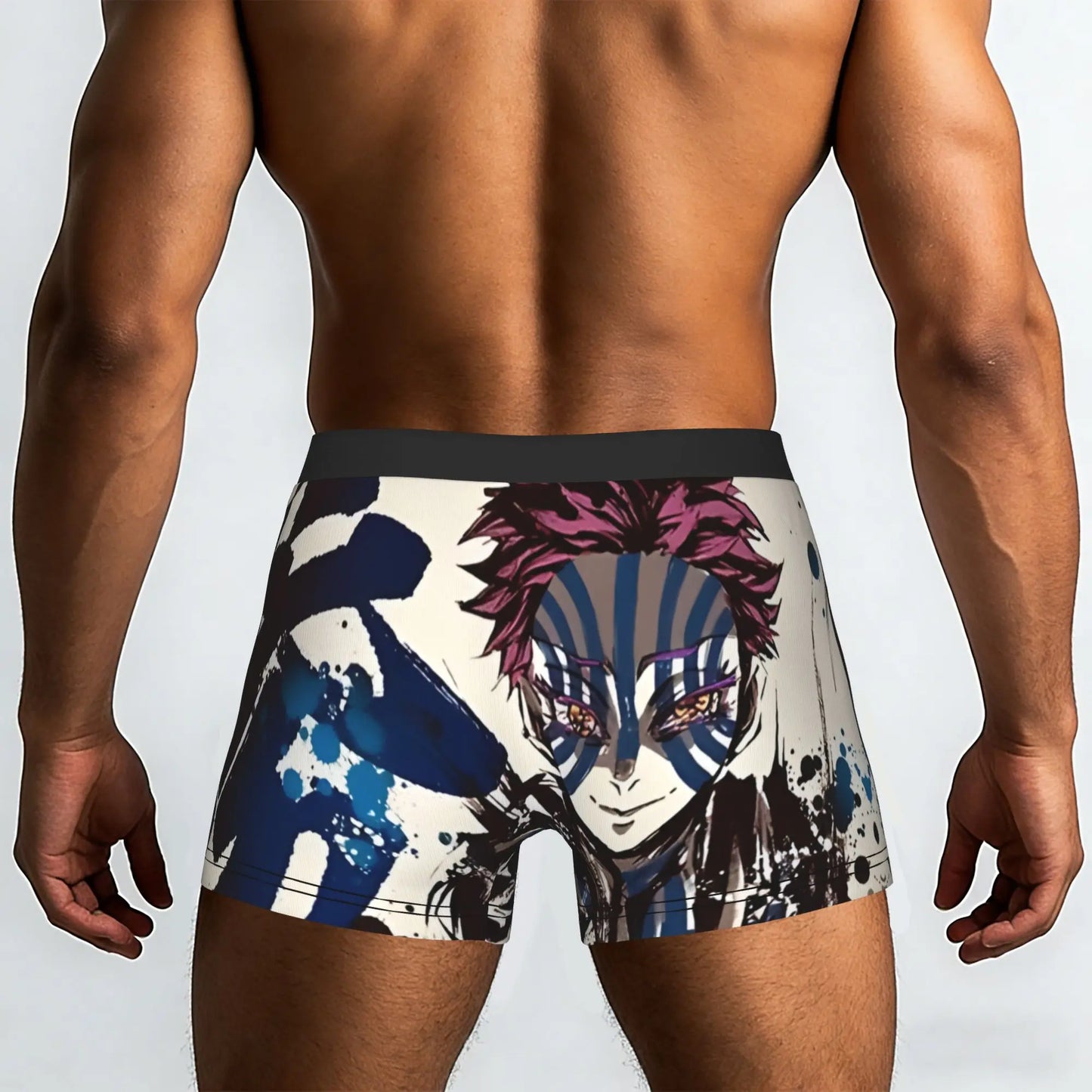 The Battle Crazed Demon   Akaza Bandai Demon Slayer Underpants Breathbale Panties Men's Underwear Print Shorts Boxer Briefs