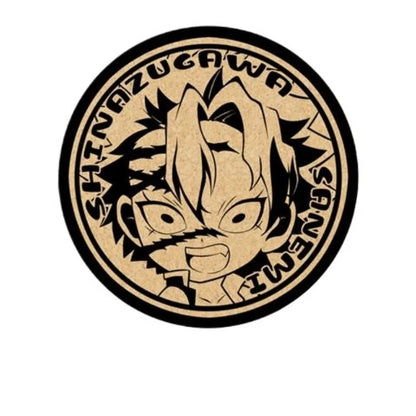 Demon Slayer Cork Coaster,Tanjiro Nezuko Anime Drink Cup Mat, Non-slip Heat Resistant Wooden Pad, Creative Table Decor Gift, 1pc