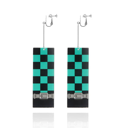 Creative Trinket Acrylic Tanjiro Earrings for Women Girl Accessories Handmade Hoop Earring Anime Jewelry earrings pendientes