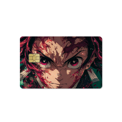 DIY Self-made Anime Demon Slayer 2.5D HD Matte PVC Sticker Film Tape Skin for Credit Card Debit Card Waterproof Sticke Gift