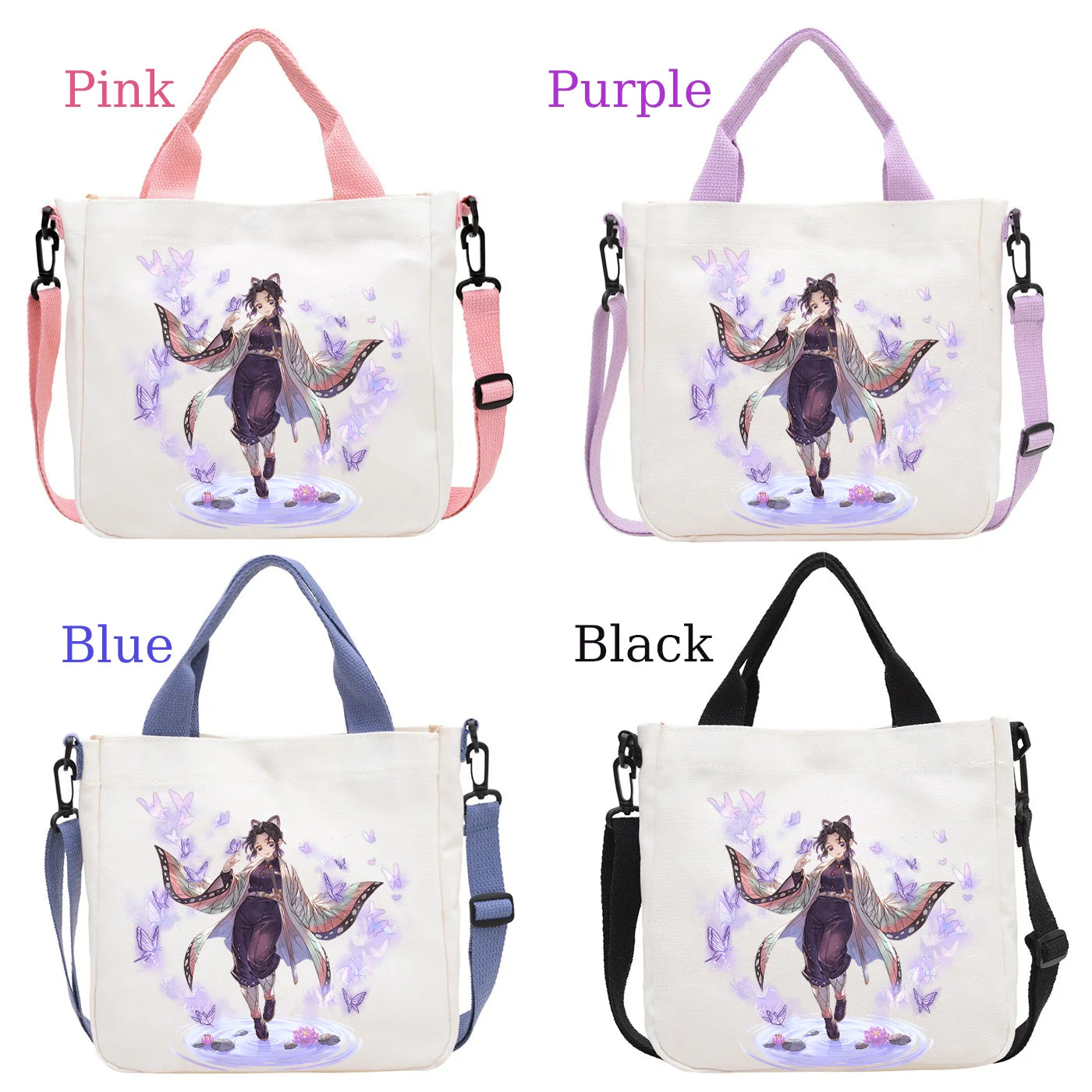 Demon Slayer Kamado Nezuko Tanjirou Anime Cartoon Crossbody Bag Commuting Shoulder Bag Canvas Tote Bags Handbag Birthday Gift