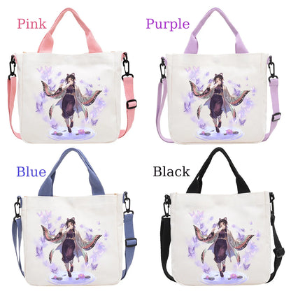 Demon Slayer Kamado Nezuko Tanjirou Anime Cartoon Crossbody Bag Commuting Shoulder Bag Canvas Tote Bags Handbag Birthday Gift