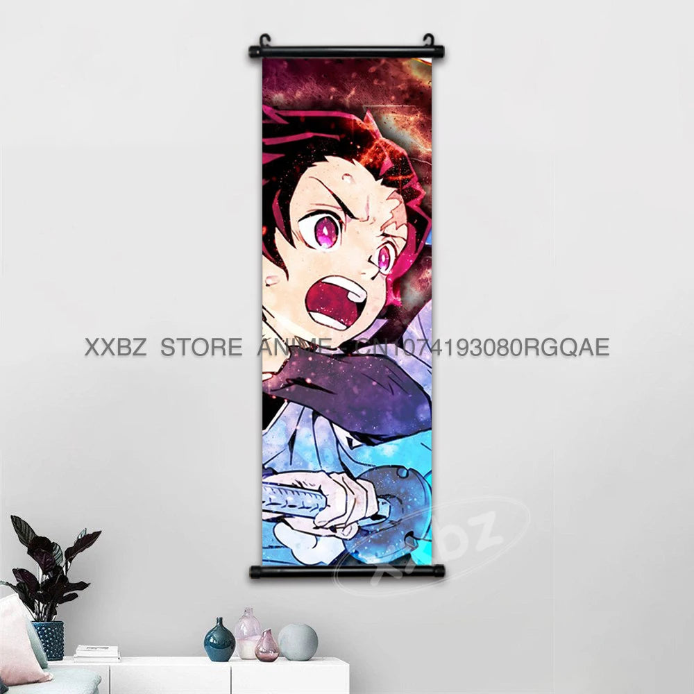 Demon Slayer Scrolls Picture Himejima Gyoumei Wall Art  Tomioka Giyuu Home Decor Rengoku Kyoujurou Hanging Painting Anime Poster
