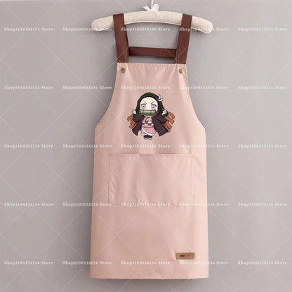 Demon Slayer Woman Apron Man Home Baking Restaurant Barbecue Beverage Apron Waterproof Oil Resistant Sleeveless Pinafor Hot Sell