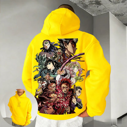 Demon Slayer Muichiro Tokito Large Size Fleece Hoodie Loose New Autumn Winter Men's and Women's Parent-Child Versatile Jacket