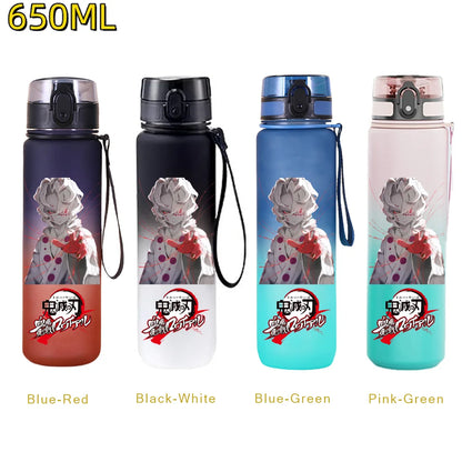 650ML Demon Slayer Kamado Tanjirou Rengoku Kyoujurou Portable Sports Water Bottle Leak Proof Outdoor Travel Sports Fitness Jugs