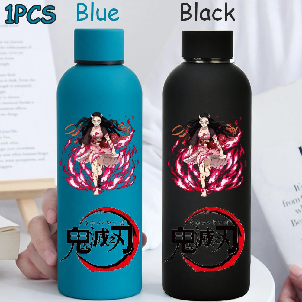 Kimetsu No Yaiba 500ML Insulated Water Cup Game Anime Character Paint Small Mouth Bottle Cartoon Large Capacity Drinking Cup