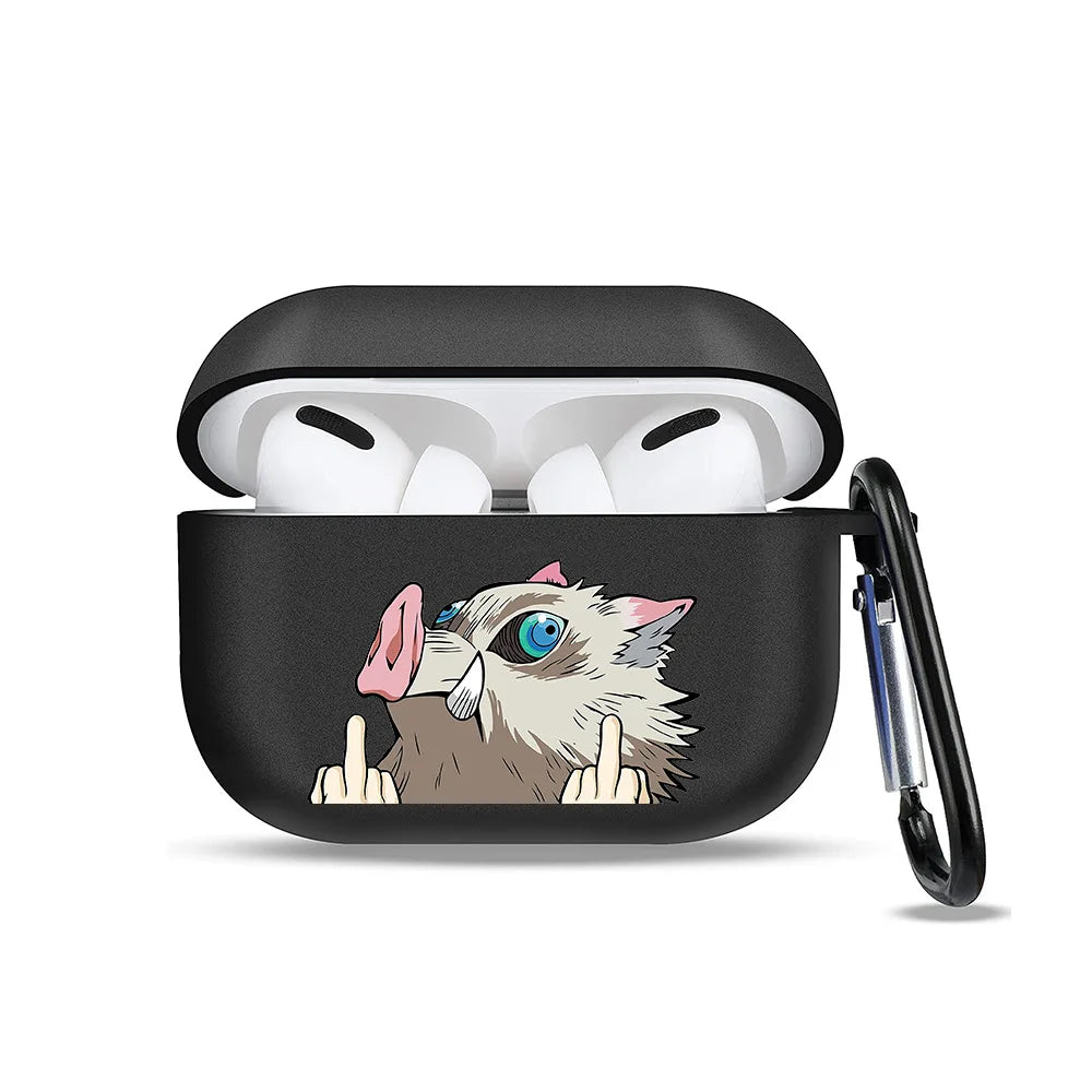Anime Demon Slayer Earphone Protective Case for Apple AirPods 1 3 4 Pro 2 Bluetooth Earphones Protective Shell Cover Toys Gifts
