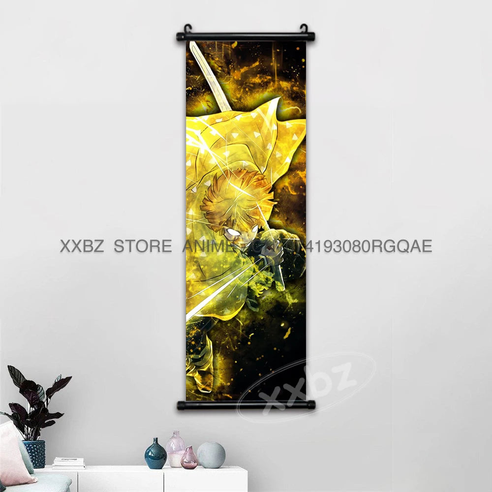 Demon Slayer Scrolls Picture Himejima Gyoumei Wall Art  Tomioka Giyuu Home Decor Rengoku Kyoujurou Hanging Painting Anime Poster