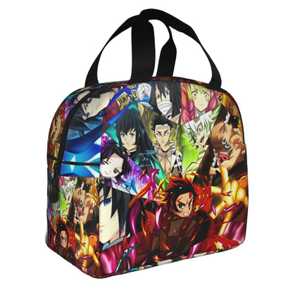 Cherry Nezuko Demon Slayer  Insulated Lunch Bags for Camping Travel Blossoms Sakura Portable Cooler Thermal Bento Box Women Men