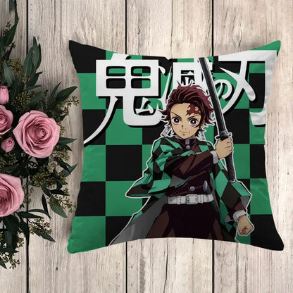 Pillow Demon Slayer Cushion Cover 45*45 Pillowcase Decorative Pillows for Sofa Pilow Cases Pillowcases 50x50 Car Decoration Body