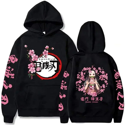 Japanese Anime Demon Slayer Plus Size Hoodie Women Sweatshirts Kamado Nezuko Print Hooded Harajuku Girl And Boy Casual Pullover