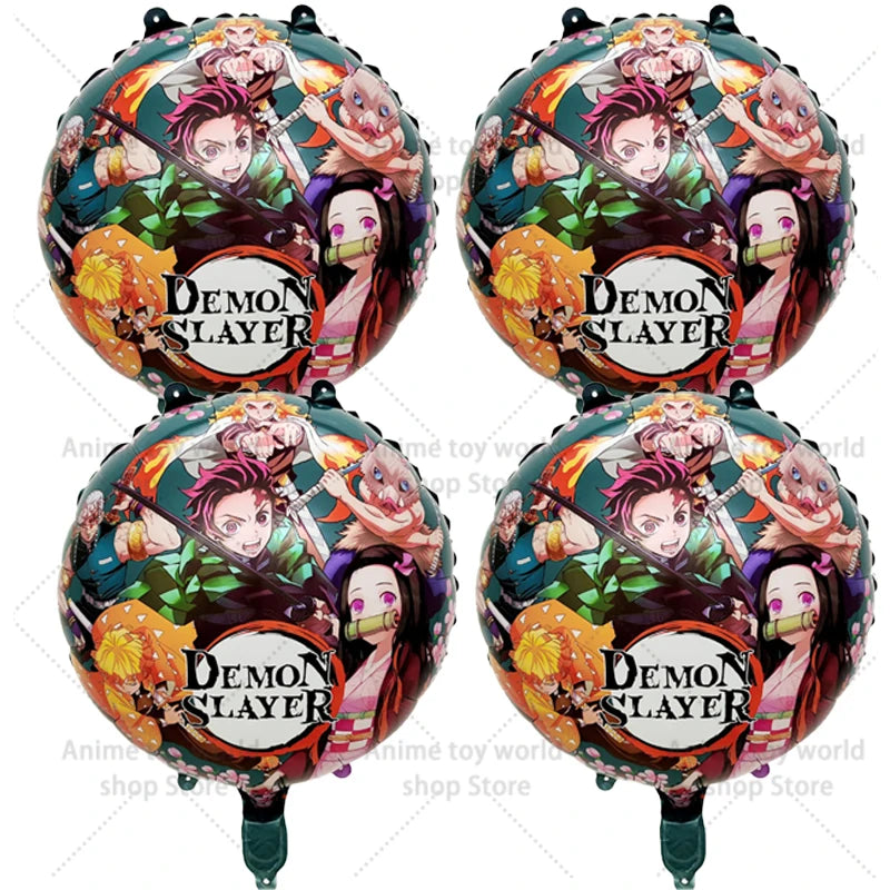 Demon Slayer Boy Foil Balloon Party Decoration Anime Cartoon Figure Decorative Ballons Photo Props Ornaments Toy Birthday Gift