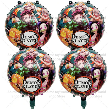 Demon Slayer Boy Foil Balloon Party Decoration Anime Cartoon Figure Decorative Ballons Photo Props Ornaments Toy Birthday Gift