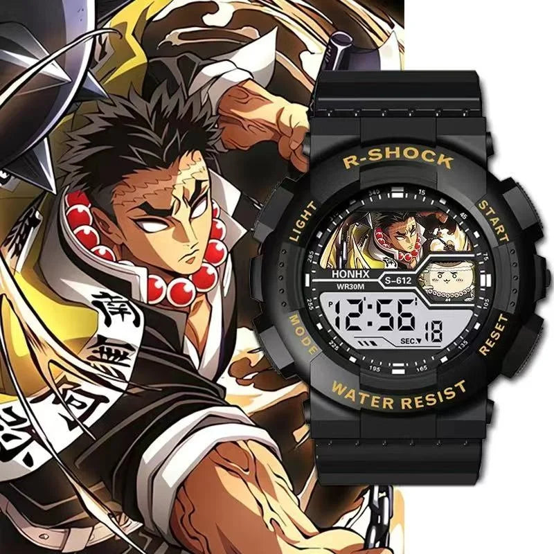 Anime Demon Slayer Sports Watches Tomioka Giyuu Kochou Shinobu Tokitou Muichirou Multifunction Waterproof Noctilucent Wristwatch