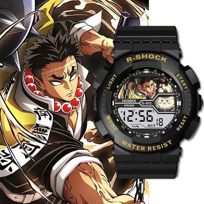 Anime Demon Slayer Sports Watches Tomioka Giyuu Kochou Shinobu Tokitou Muichirou Multifunction Waterproof Noctilucent Wristwatch