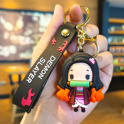 41 Styles Demon Slayer Kimetsu No Yaiba Blade of Ghost Keychain Cute Characters Bag Decor Car Key Chain Ring Fans Gift