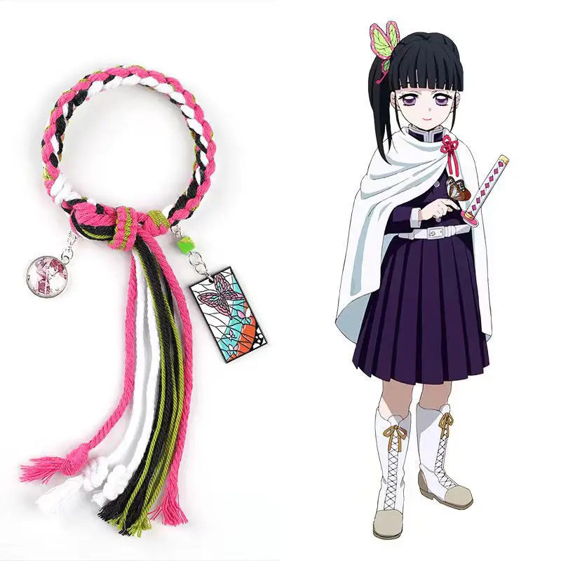 Demon Slayer Bracelet Tanjiro Shinobu Tokito Anime Rope Wristband Cosplay Manga Jewelry Gift for Fans Adults