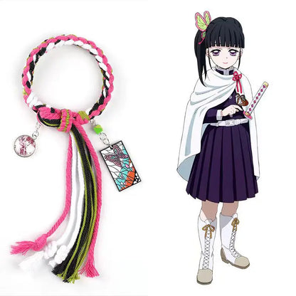 Demon Slayer Bracelet Tanjiro Shinobu Tokito Anime Rope Wristband Cosplay Manga Jewelry Gift for Fans Adults